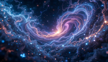 Cosmic Nebula A swirling vortex of vibrant colors and celestial dust, capturing the ethereal beauty of deep space. Explore the intricate details of this stunning astronomical phenomenon.