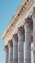 Majestic Roman Architecture Featuring Columns and Aqueducts  