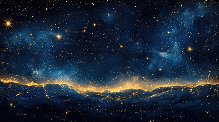 Fototapeta premium Intricate patterns of constellations forming celestial artwork across the vast expanse of the night sky.