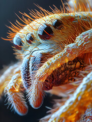 Close-up spider observation nature setting macro photography detailed view