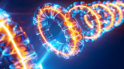 3d visualization of dynamic electric circuits in futuristic energy space