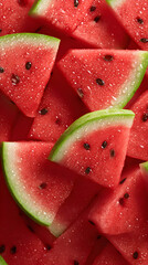 Refreshing watermelon slices kitchen counter food photography bright top view