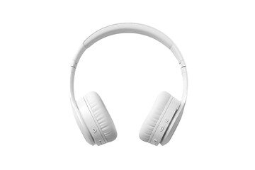 White headphones isolated on transparent background png 
