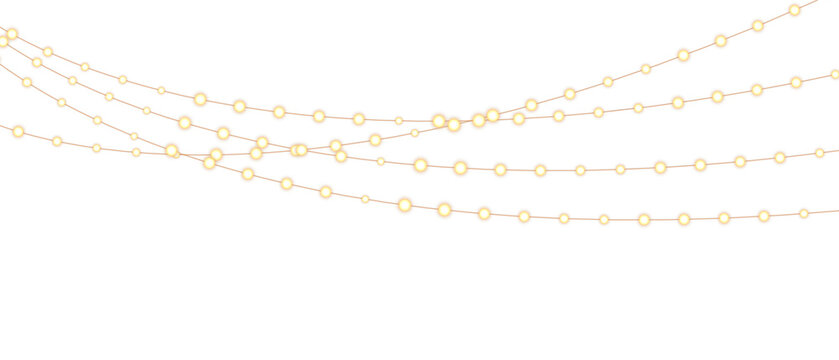 Png christmas lights on a transparent background. Christmas light PNG. Set of Christmas glowing garlands. For advertising invitations, web banners, postcards. Vector. Christmas decoration, LED lam