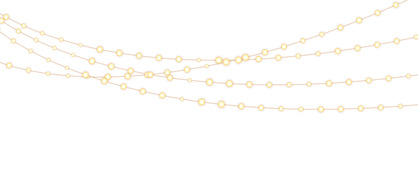 Png christmas lights on a transparent background. Christmas light PNG. Set of Christmas glowing garlands. For advertising invitations, web banners, postcards. Vector. Christmas decoration, LED lam