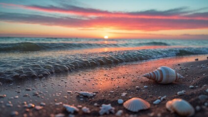 Sunset Beach View with Beautiful Sky | Beach Landscape | High Resolution Photos
