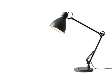 black table lamp isolated on transparent background png 