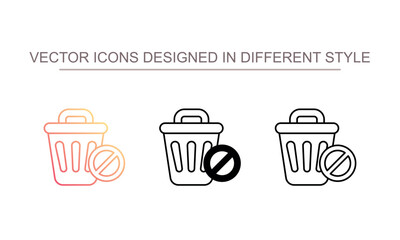 No Littering icon design with white background stock illustration