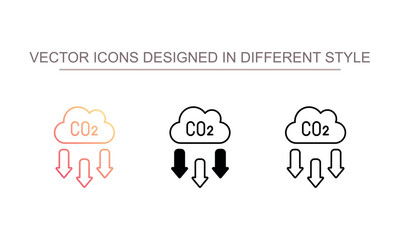 Co2 Reduce icon design with white background stock illustration