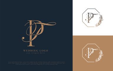 TP wedding concept monogram elegant and elegant logo