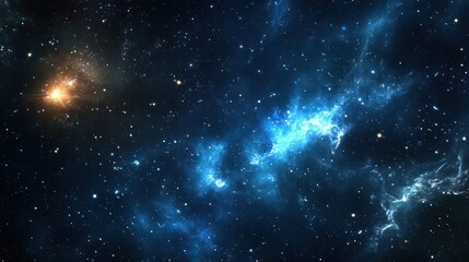 Naklejka premium A breathtaking view of a distant nebula in the vast expanse of space.