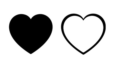 Heart black iocn isolated on transparent background. 