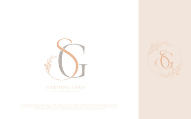 Letter SG elegant wedding monogram logo design