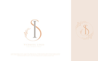Letter SI elegant wedding monogram logo design