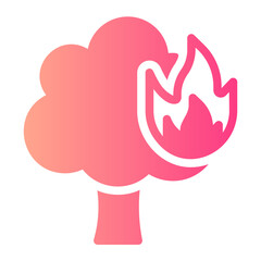 Fototapeta premium burning tree gradient icon
