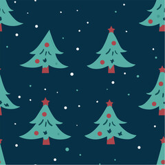 Obraz premium Vector of Christmas tree Seamless Patterns