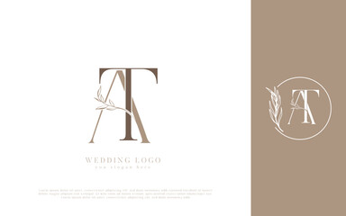 AT initial monogram wedding logo