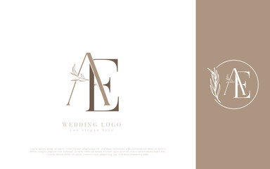 AE initial monogram wedding logo