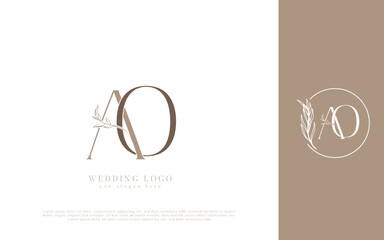 AO initial monogram wedding logo