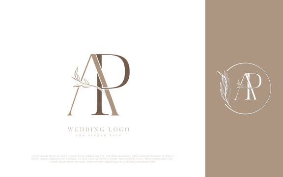 AP initial monogram wedding logo