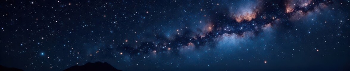 Vast, inky black canvas sprinkled with countless shimmering stars , dark matter, starlight