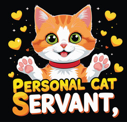 Cat T shirt design vector .