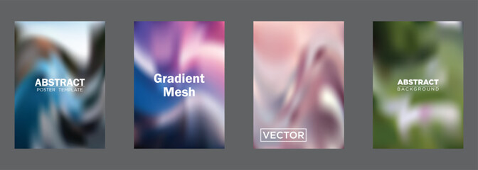Abstract Gradient Mesh Background Poster Templates Vector Designs
