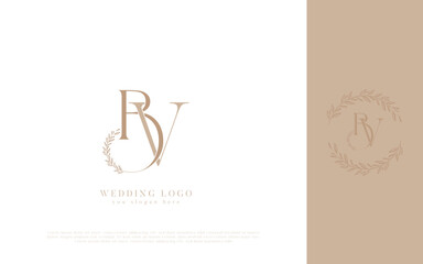 BV Abstract Letters Wedding Monogram Logo