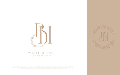 BH Abstract Letters Wedding Monogram Logo