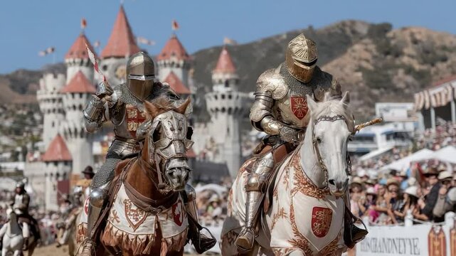 Knights jousting tournament