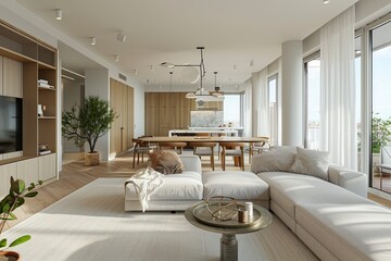 modern minimalist living room interior