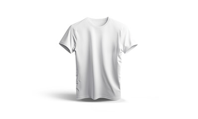 Isolated t-shirt with shadow Mockup. Template of jersey on white .3d rendering