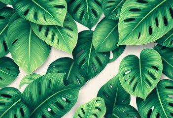 Obraz premium Featuring Monstera leaves pattern, high quality