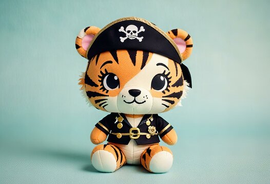 Image Minimalist chibi pirate tiger character design