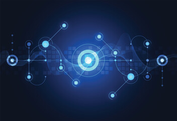 Abstract futuristic electronic circle technology background concept design. Vector illustration