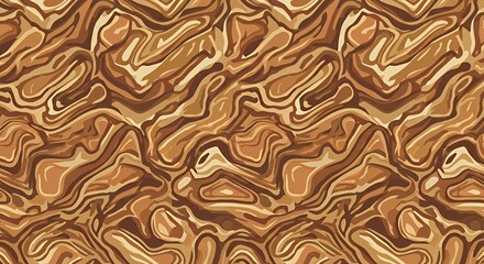 Abstract Brown Swirl Pattern: A Seamless Texture of Intertwined Curves and Hues