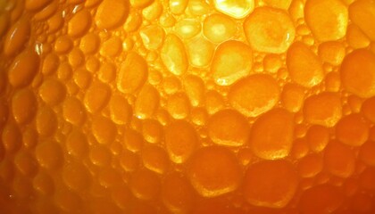 Close-up view of droplets on an orange surface capturing texture and vibrant color under soft light conditions during a sunny afternoon Generative AI