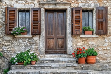 Naklejka premium old wooden door