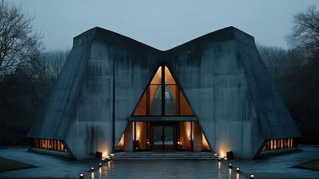Modern concrete building exterior