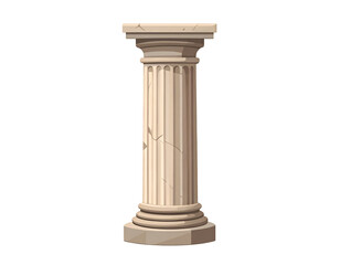 Ancient Greek Style Stone Column Architectural Element Illustration