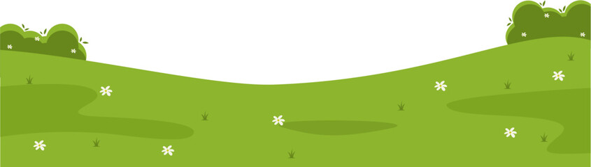 Green Grass Hill Landscape Illustration, Nature Background in Vector Style, Grass Hill Illustration, Hill Illustration © Nabata Art