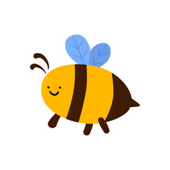 Bee icon or symbol flat design on white background.