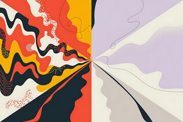  Abstract Fluid Shapes with Bold Colors and Organic Patterns