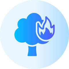 burning tree gradient icon