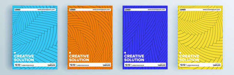 Modern abstract covers set, minimal covers design. Colorful geometric background, vector illustration.