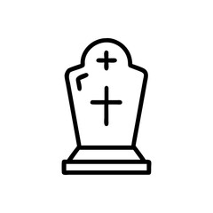 Obraz premium Tombstone icon in vector style for Halloween decoration 