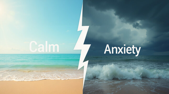 Calm and Anxiety: A Visual Representation of Contrasting Emotional States at the Beach