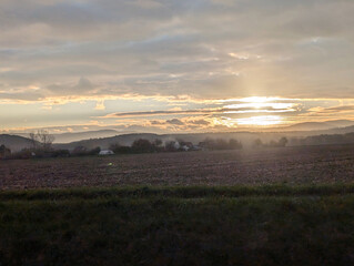sunset in the czech country