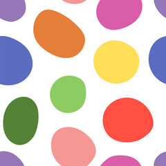 Multicolored stones or spots. Spotted background polka dot. Abstract seamless pattern. Colorful vector illustration