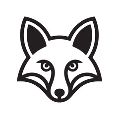 Black color fox head silhouette vector. Fox face icon. Vector illustration eps 10